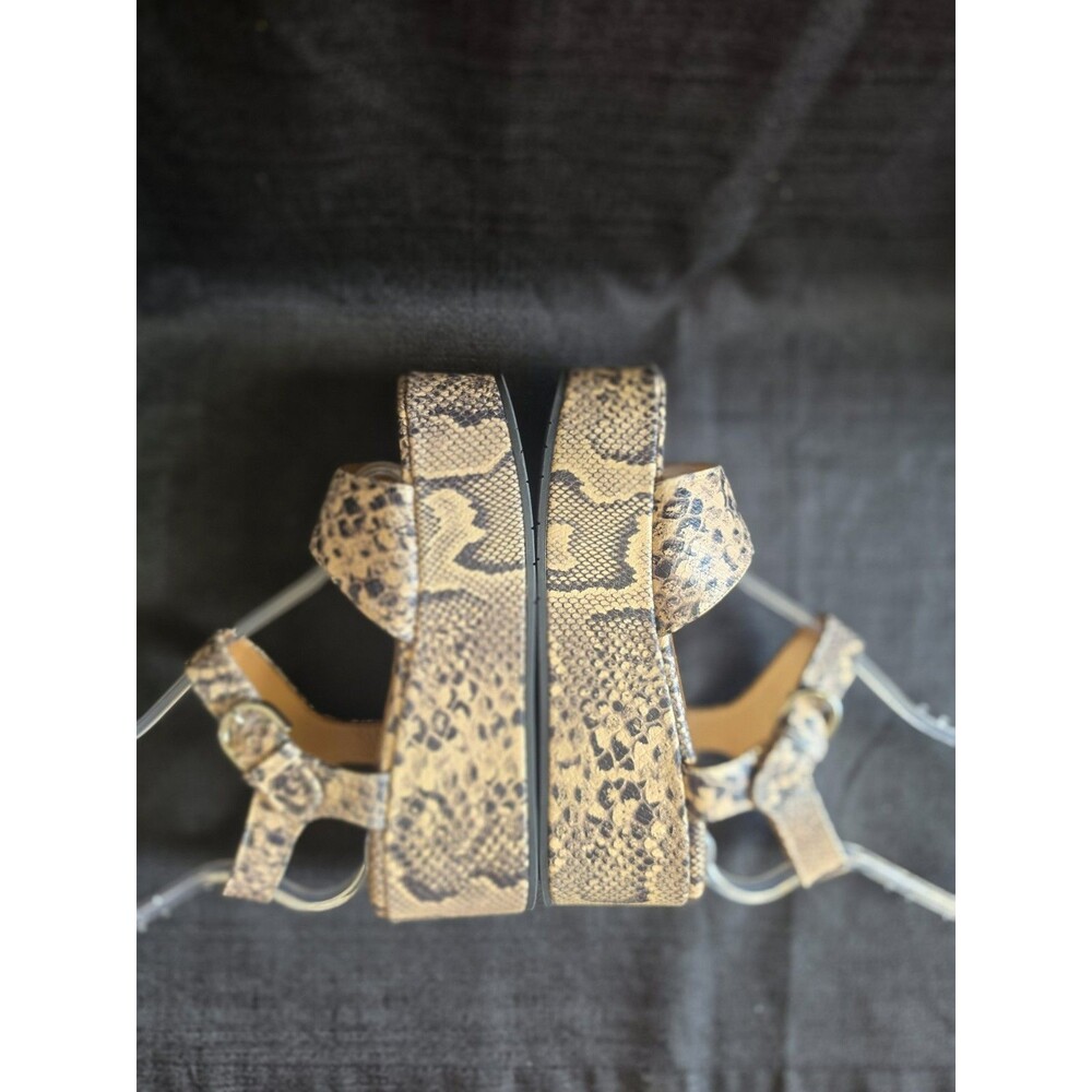 Aquatalia Size 8 Snake Print Leather Platform Sandals Neutral Diani NWOB - Picture 8 of 11